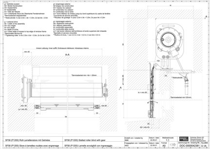SF58 (P1200) Lamelle avvolgibili con ingranaggio