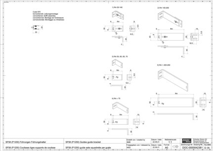 SF58	(P1200) guide aste squadrette per guide