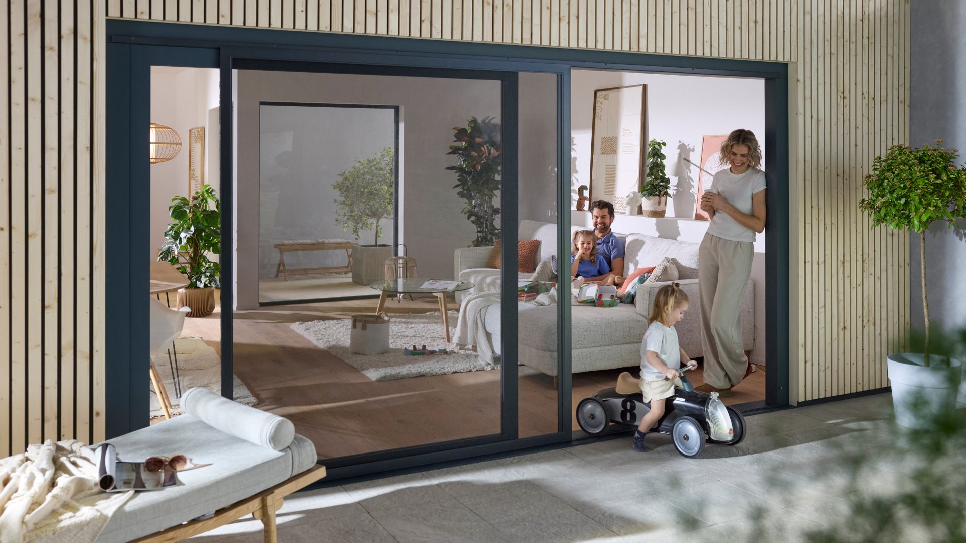 Fliegengitter und Insektenschutz Schiebetüre für Terrasse